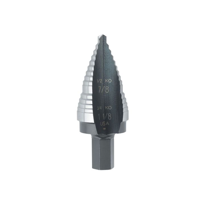 Irwin Unibit #9 7/8 Inch and 1-1/8 Inch Step-Drill Bit 1/2 Inch Shank