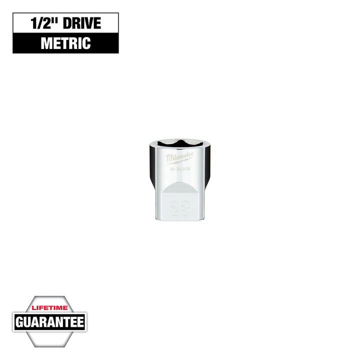 Milwaukee 1/2 in. Drive 23MM Metric 6-Point Socket with FOUR FLAT Sides, large image number 8