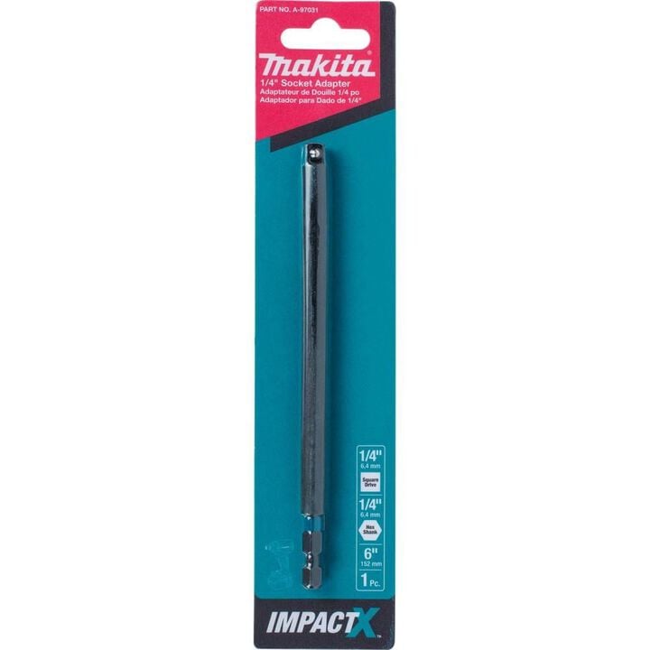 Makita Impact X 1/4 x 6 Socket Adapter, large image number 1