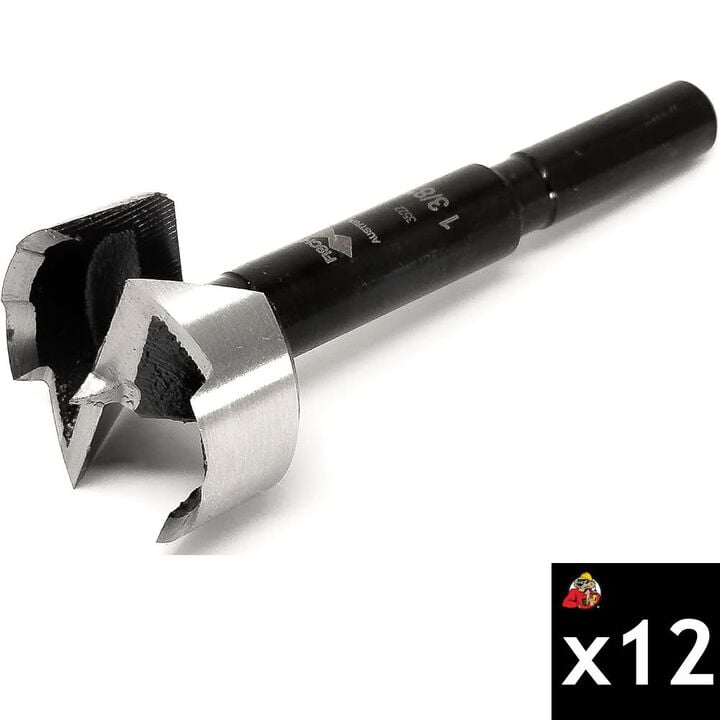 Fisch 1-3/8 Inch Black Shark HSS Forstner Drill Bit 12 Pieces