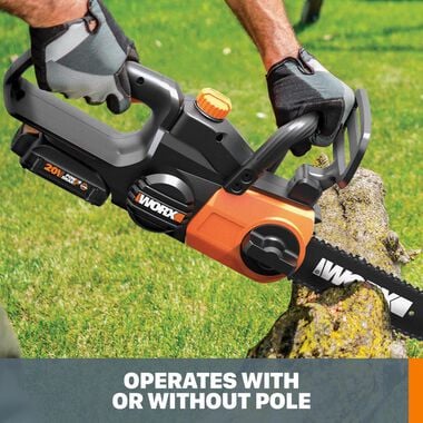 Worx POWER SHARE 20-Volt 10in. Cordless Pole Saw with 10 ft Extension and Detachable Chain Saw (Battery and Charger Included), large image number 5
