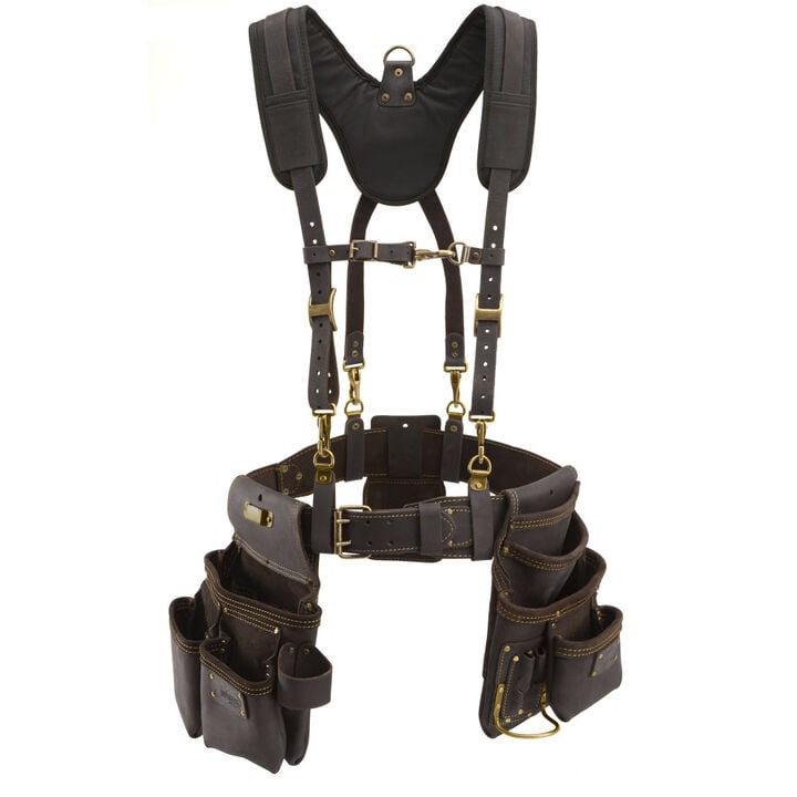 Ox Tools OX Pro Oil-Tanned Leather Framer Tool Rig With Suspenders Small/Medium
