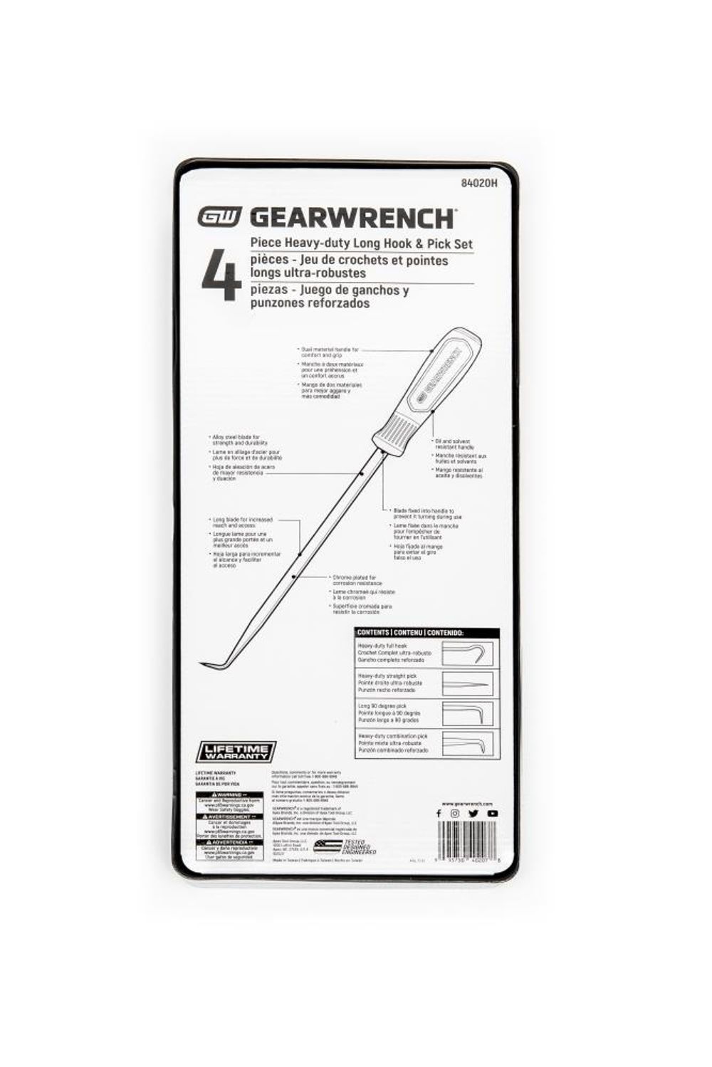 GEARWRENCH 4 Pc Heavy-Duty Long Hook & Pick Set, large image number 5