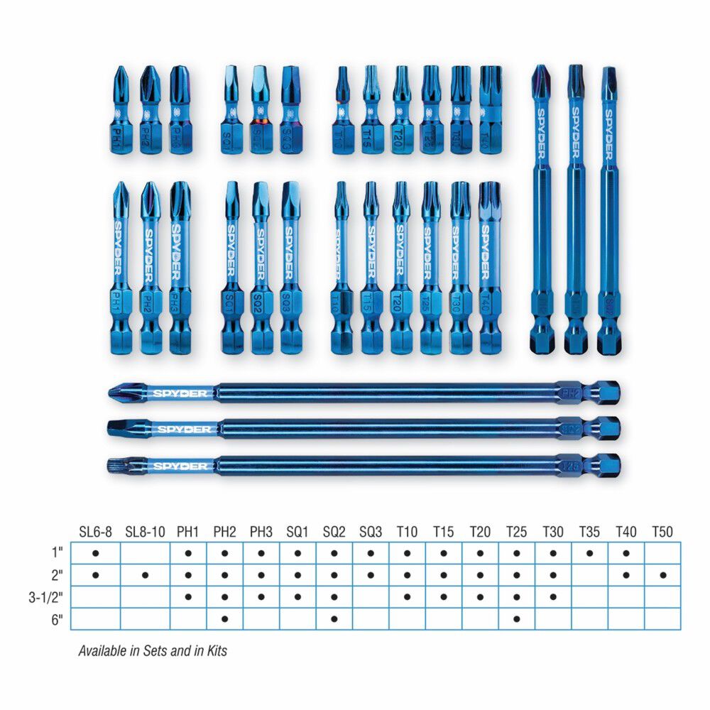 Spyder Drill Bit & Impact Driver Bit Set, Quick Connect Hex Shank, 15 Pieces, large image number 6