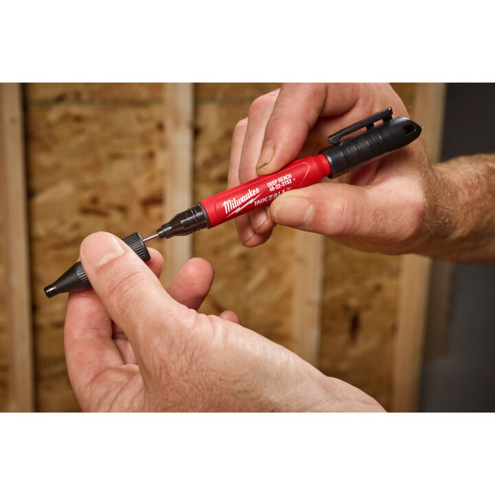 Milwaukee INKZALL 2 IN 1 Deep Reach Ultra Fine Point Black Jobsite Marker, large image number 6
