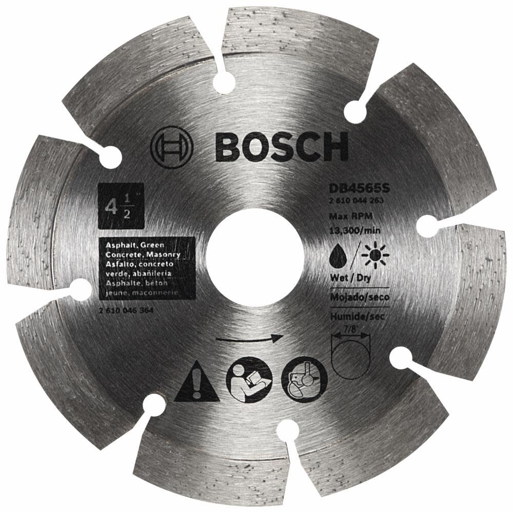 Bosch 4 1/2 Inch Standard Segmented Rim Diamond Blade for Asphalt and Green Concrete - DB4565S