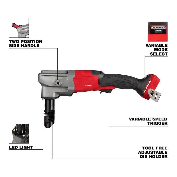 Milwaukee M18 Fuel 10 Gauge Nibbler & Redlithium XC8.0 Battery Pack Bundle, large image number 2
