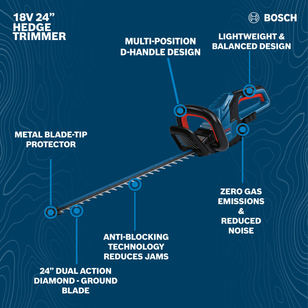 Bosch 18V 24 Inch Hedge Trimmer (Bare Tool), large image number 3