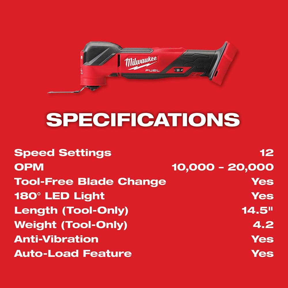 Milwaukee M18 Fuel Oscillating Multi Tool Bare Tool 2836 20 - Image 8