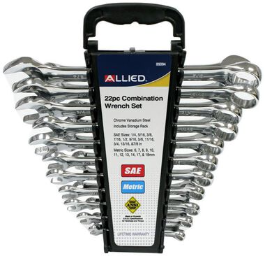 Allied International 22 pc. SAE/Metric Combination Wrench Set, large image number 0