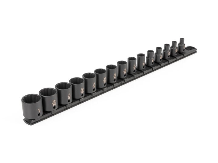 Tekton 3/8 Inch 12 Point Impact Socket Set, 15 Pieces (1/4-1 Inch), large image number 0