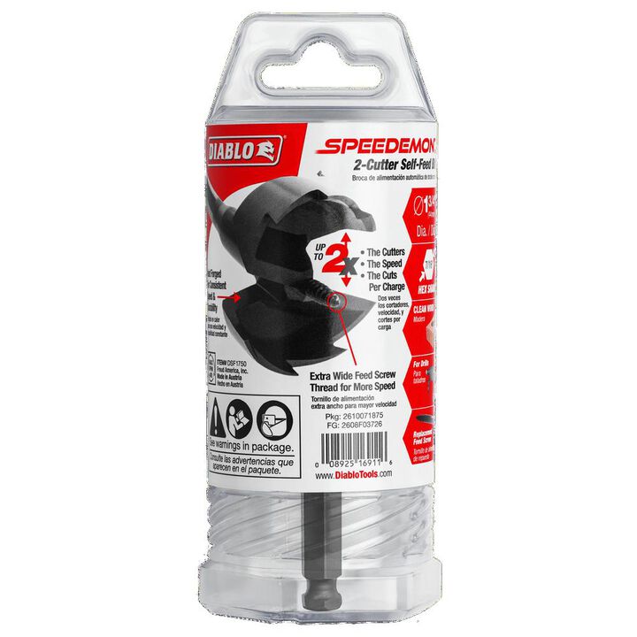 Diablo Tools 1-3/4 Inch Dia. SPEEDemon Self-Feed Bit, large image number 1