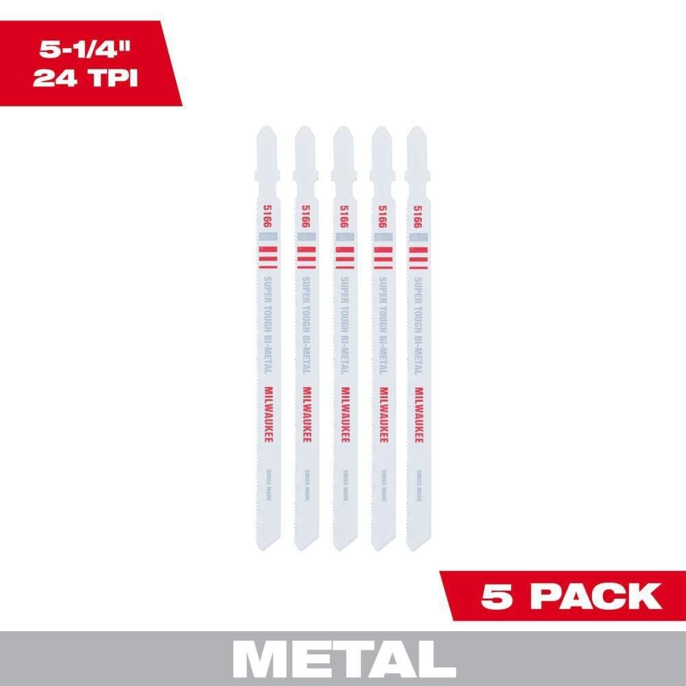 Milwaukee 5-1/4 in. 24 TPI Bi-Metal Jig Saw Blade 5PK, large image number 1