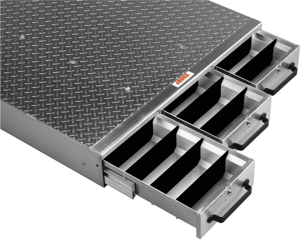 Crescent JOBOX 3 Drawer Short Floor Heavy-Duty Aluminum Drawer Storage 36 Inch W x 6 Inch H x 26 Inch L, large image number 2