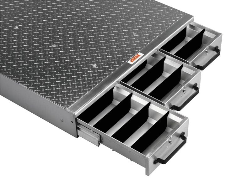 Crescent JOBOX 3 Drawer Short Floor Heavy-Duty Aluminum Drawer Storage 36 Inch W x 6 Inch H x 26 Inch L, large image number 1