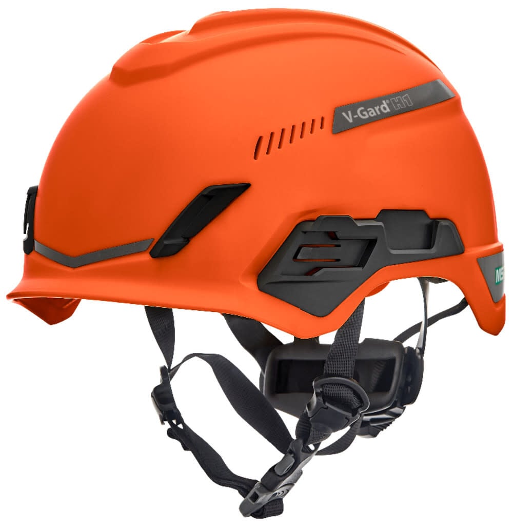 MSA Safety Works V Gard H1 Safety Helmet Trivent Orange Fas Trac III Pivot - 10194789