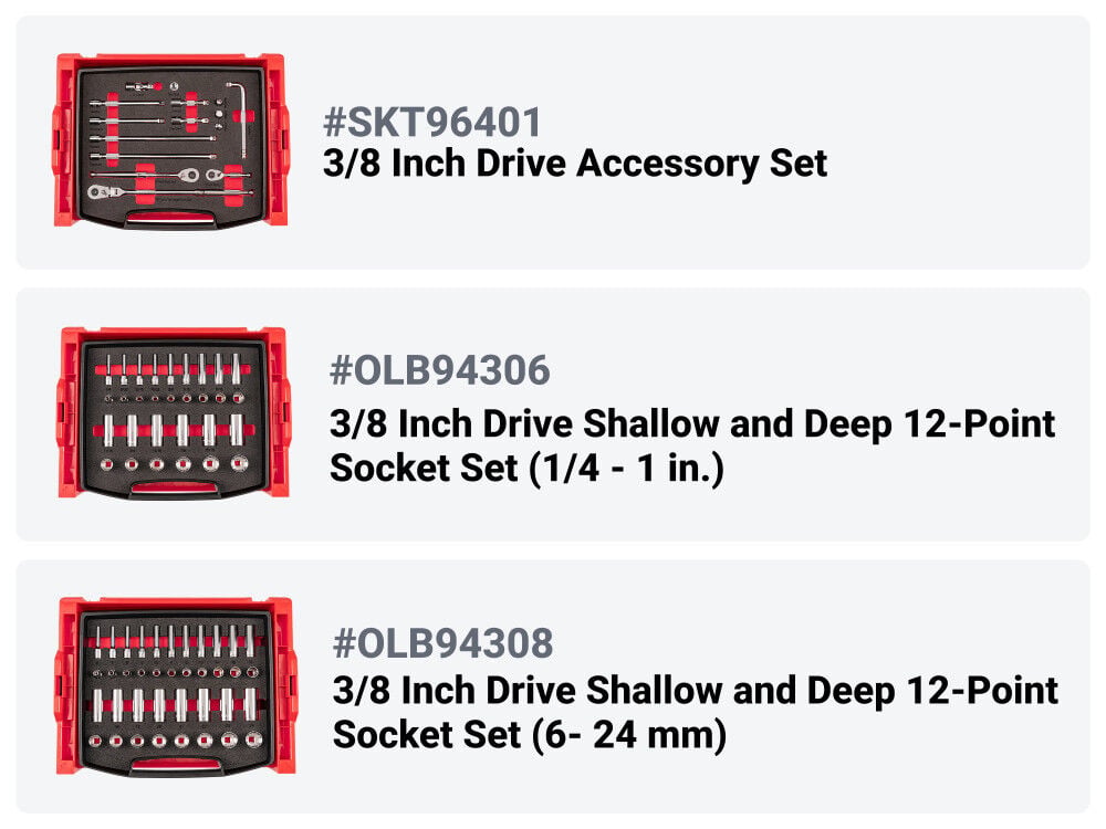 Tekton 1/4, 3/8, 1/2 Shallow and Deep 12 Point Sockets, Ratchets, 250 Pieces, large image number 4
