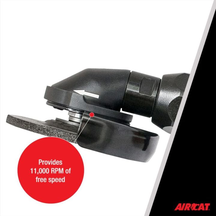 AIRCAT 1 HP 4-1/2 Inch Pneumatic Angle Grinder with Spindle Lock, large image number 4