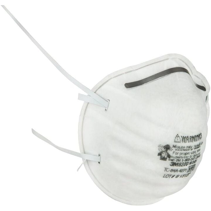 3M 8200 White N95 Sanding and Fiberglass Respirator, 3 Pieces, large image number 2