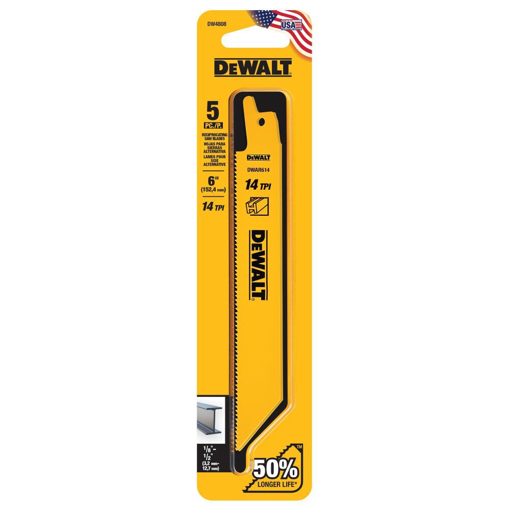 DEWALT 6-in 14TPI Bi-Metal Reciprocating Blade, large image number 3