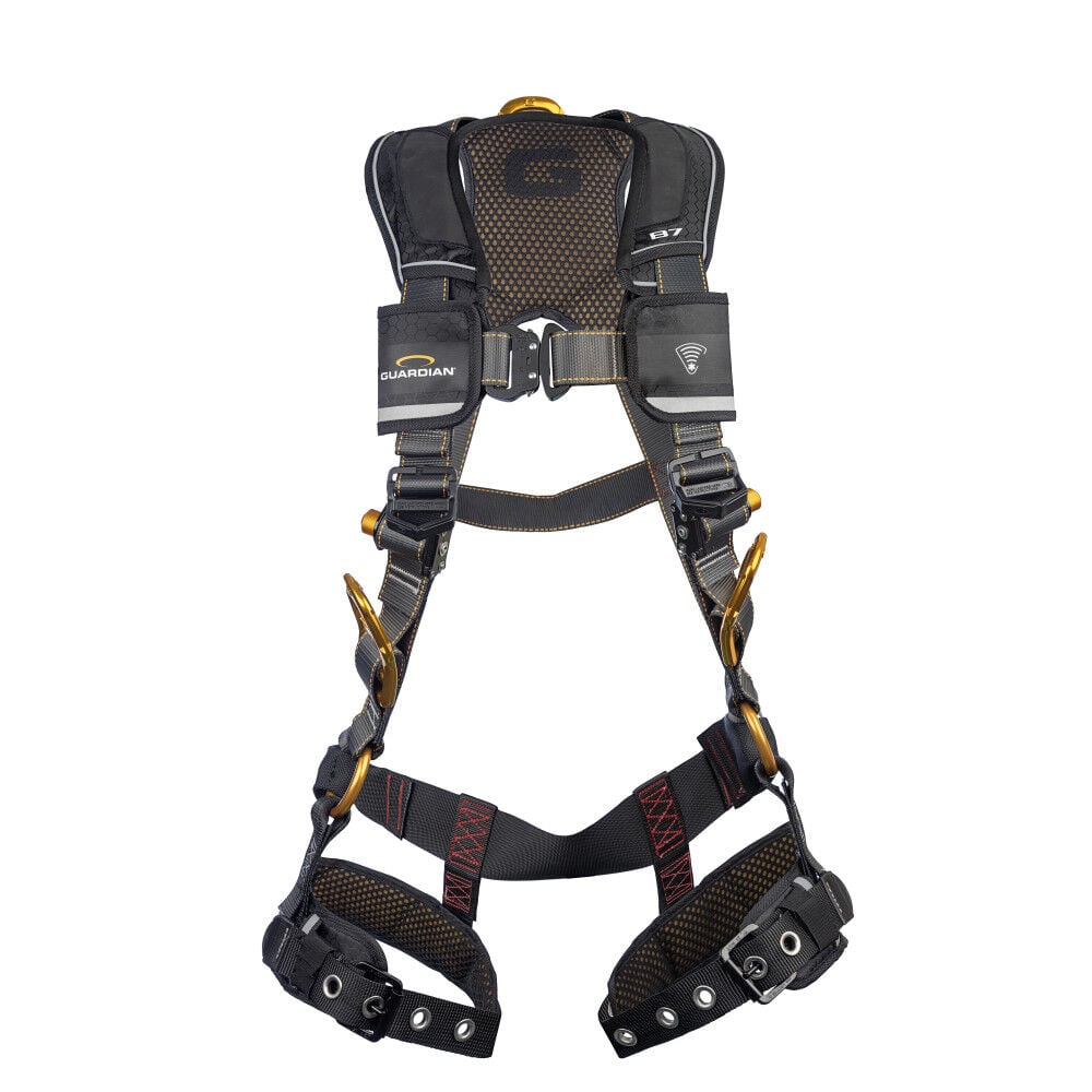 Guardian Fall Protection Full Body Harness with QC Chest/TB Leg Buckle Hip D-Ring Size Large – 3740045