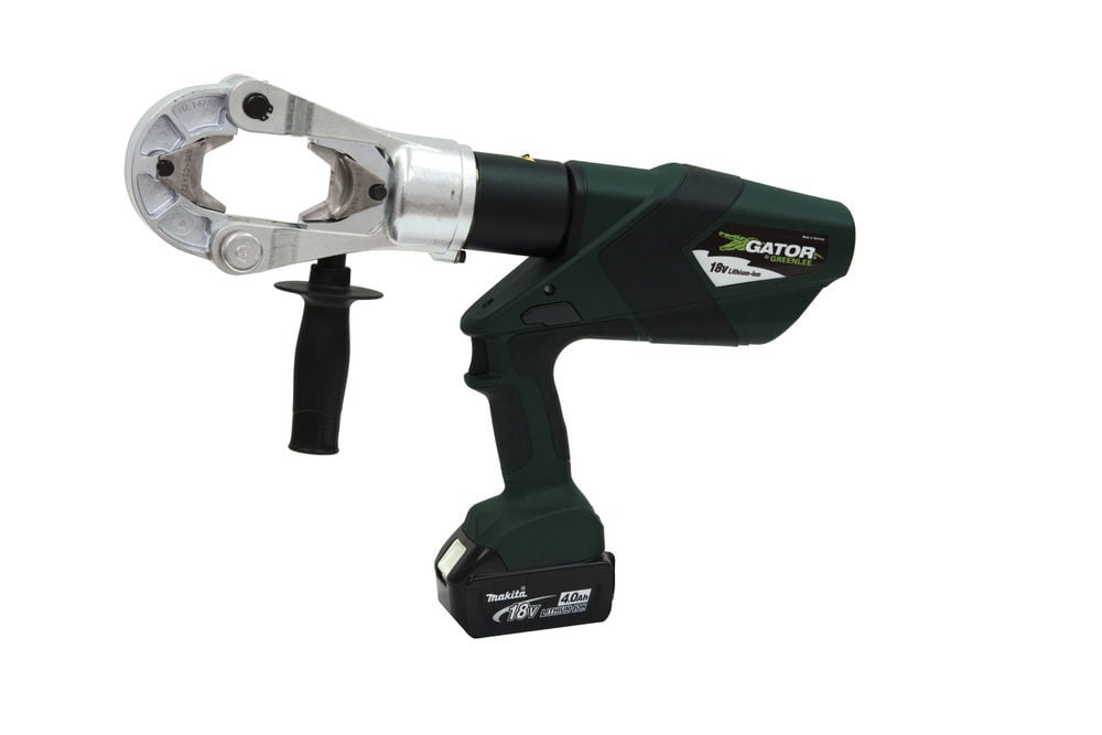 Greenlee 15-Ton Crimper Kit, 120V Charger, Two 4 Ah Batteries, large image number 2