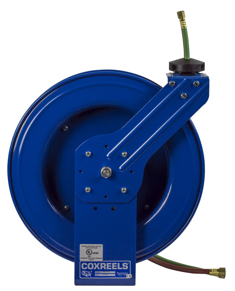 Coxreels Hose Reel Dual Hose Spring Rewind with T Grade Hose 1/4in ID 100' 200 PSI, large image number 3
