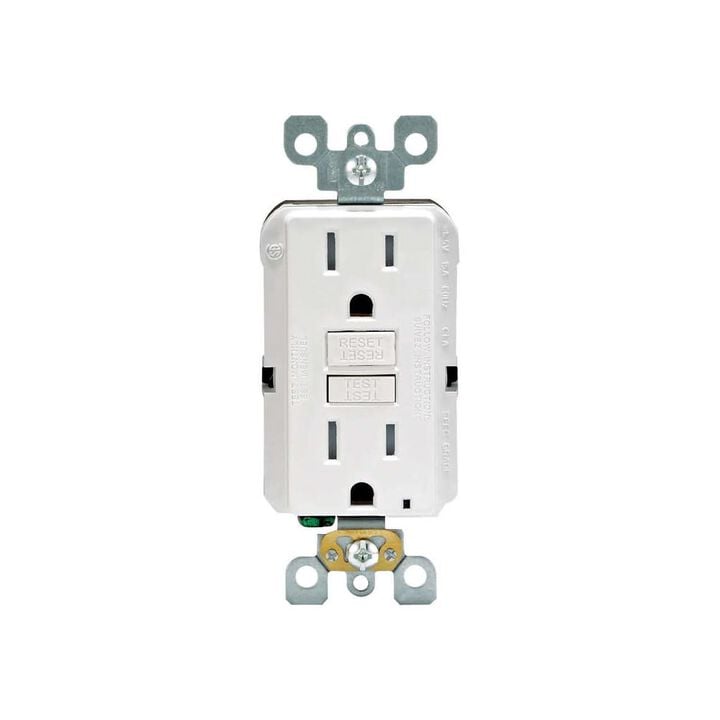Leviton SmartlockPro GFCI Outlet 15A 125V Duplex White NEMA 5-15R, large image number 1