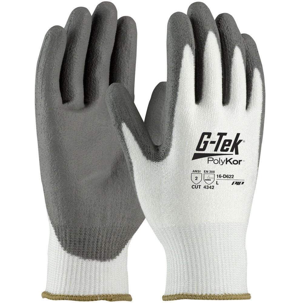 Protective Industrial Products Gloves White Seamless Knit G-Tek PolyKor Blended Size XL 12 Pairs of Gloves – 16-D622/XL