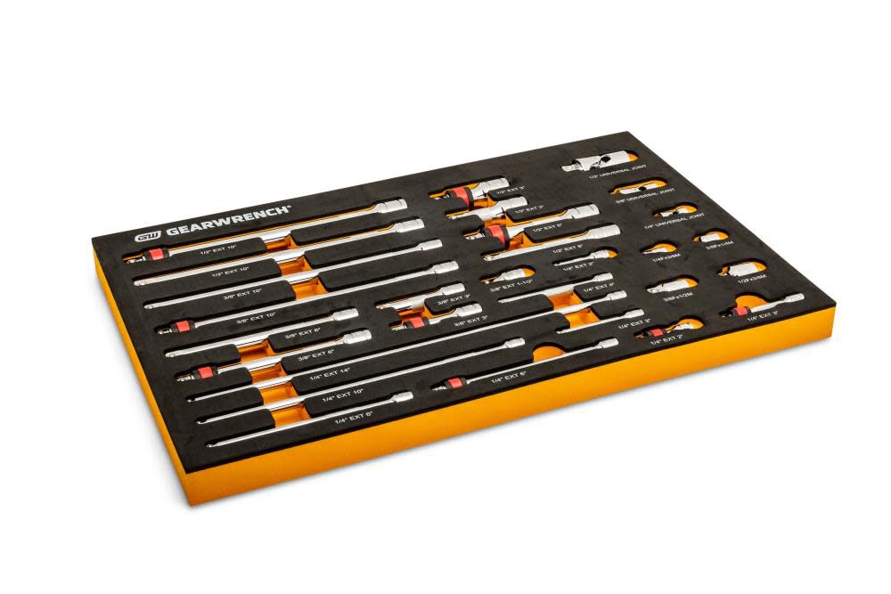 GEARWRENCH 29 Piece 1/4， 3/8， 1/2 Drive Chrome Tool Accessories