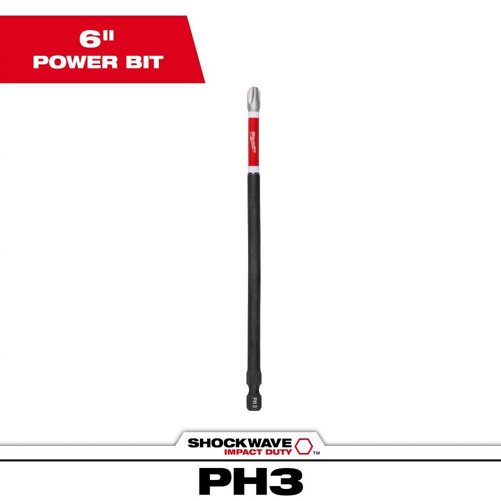 Milwaukee SHOCKWAVE 6 in. PH3 Impact Driver Bit, large image number 10