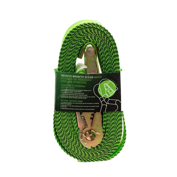 Fusion Grip Ratchet Strap with Magnetic Hook, 2 Inch x 35ft, large image number 1