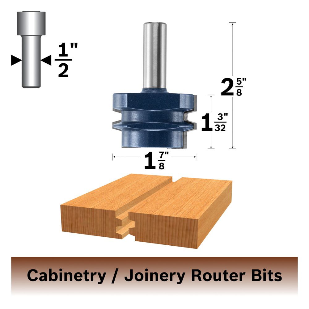 Bosch 1 7/8in x 1 3/32in Carbide Tipped Reversible Glue Joint Bit, large image number 2