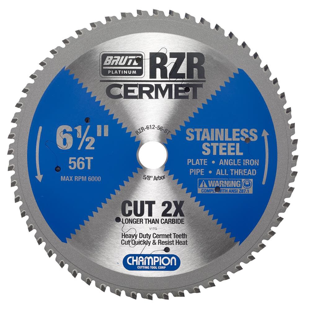 Champion Cutting Tool Brute Cermet Tipped Circular Saw Blade 6-1/2 In. (Stainless Steel Cutting), large image number 1