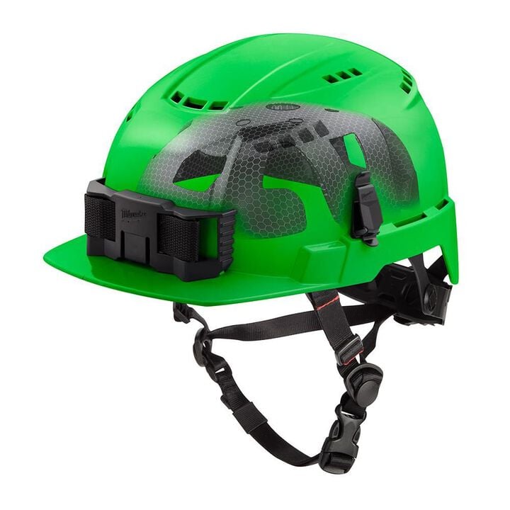 Milwaukee BOLT Front Brim Vented Safety Helmet with IMPACT ARMOR Liner (USA) - Type 2, Class C Green