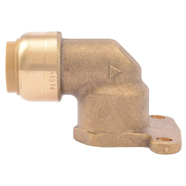 Sharkbite 1/2in x 1/2in FNPT Brass 90 Deg Angle Hy Ear Elbow, large image number 1