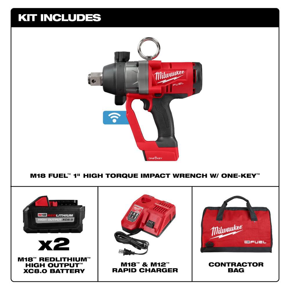Milwaukee M18 FUEL 1inch High Torque Impact Wrench with ONE-KEY Kit, large image number 3