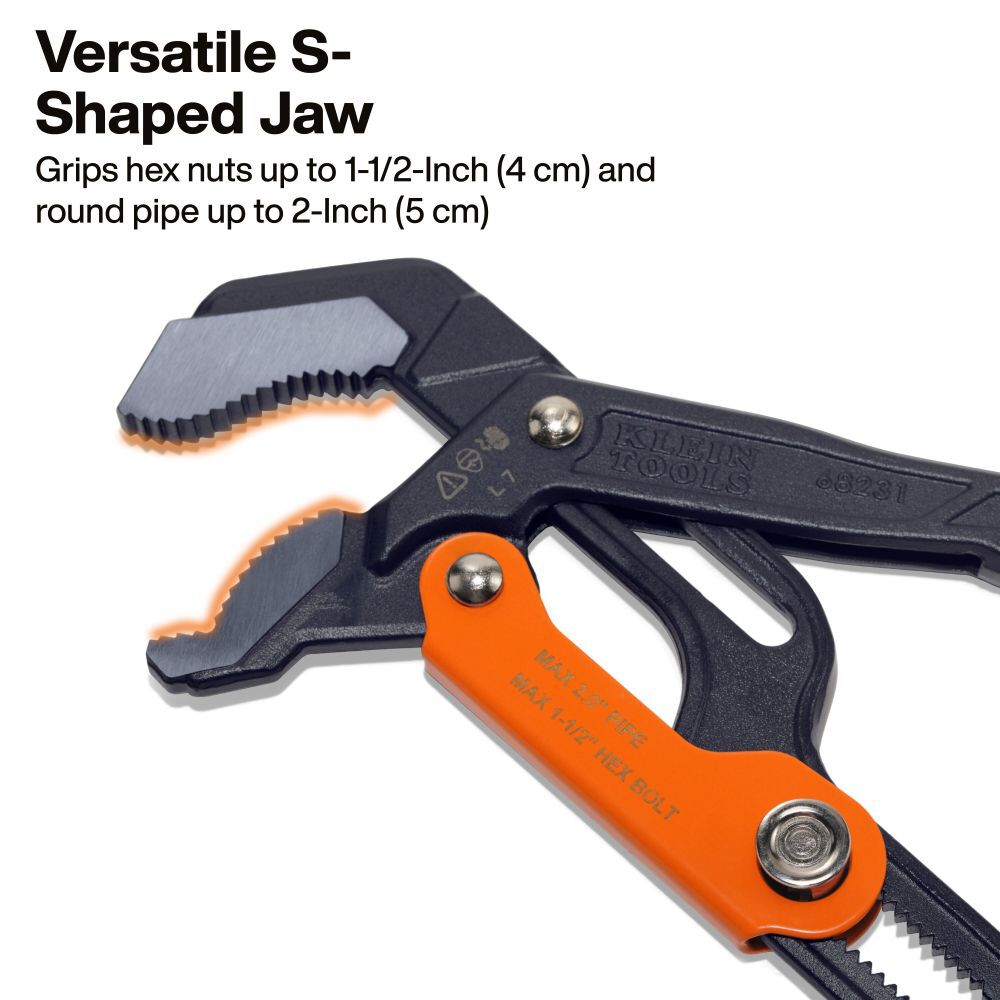 Klein Tools 17 Inch Quick-Adjust S-Jaw Pipe Wrench, large image number 2
