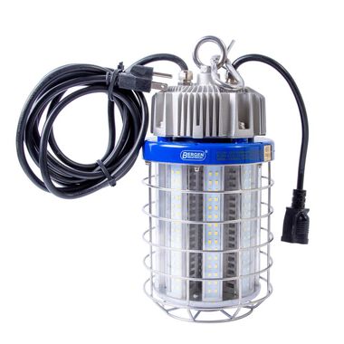 Bergen Industries 100 watt High Bay LED luminaire Temporary Plug-in Work Light Fixture 13000 lm 5000K Stainless Steel Cage