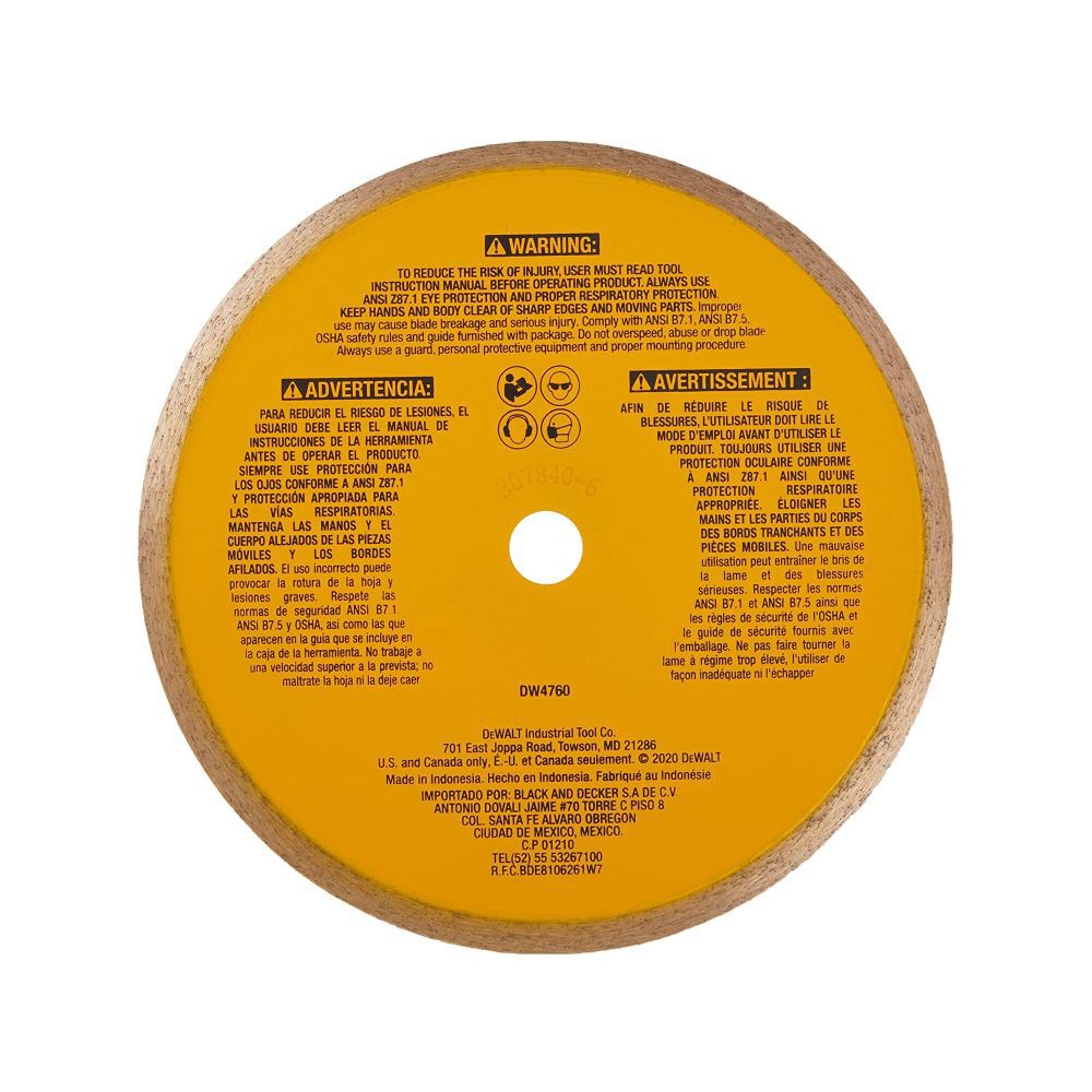 DEWALT 7-in x 0.06-in Ceramic Tile Blade Wet, large image number 10