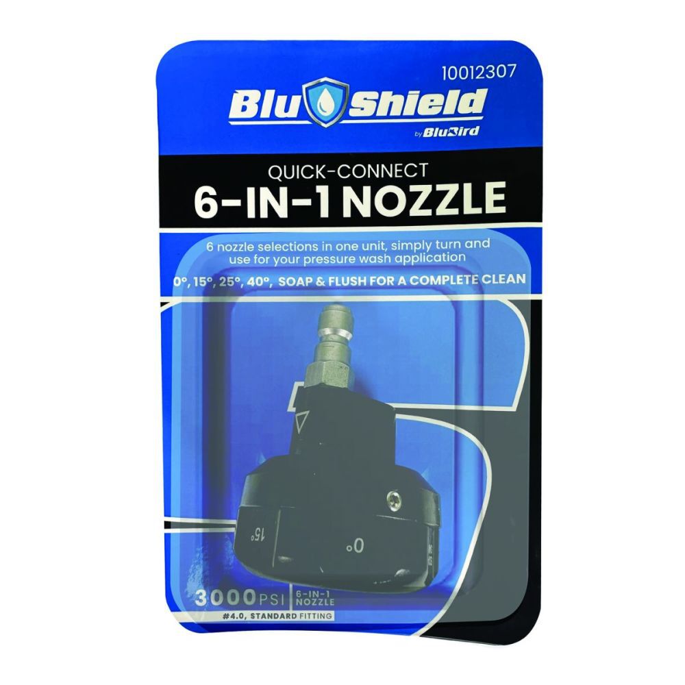 BluBird BluShield Brass 6-In-1 Nozzle for up to 3200 PSI Pressure Washer, large image number 5