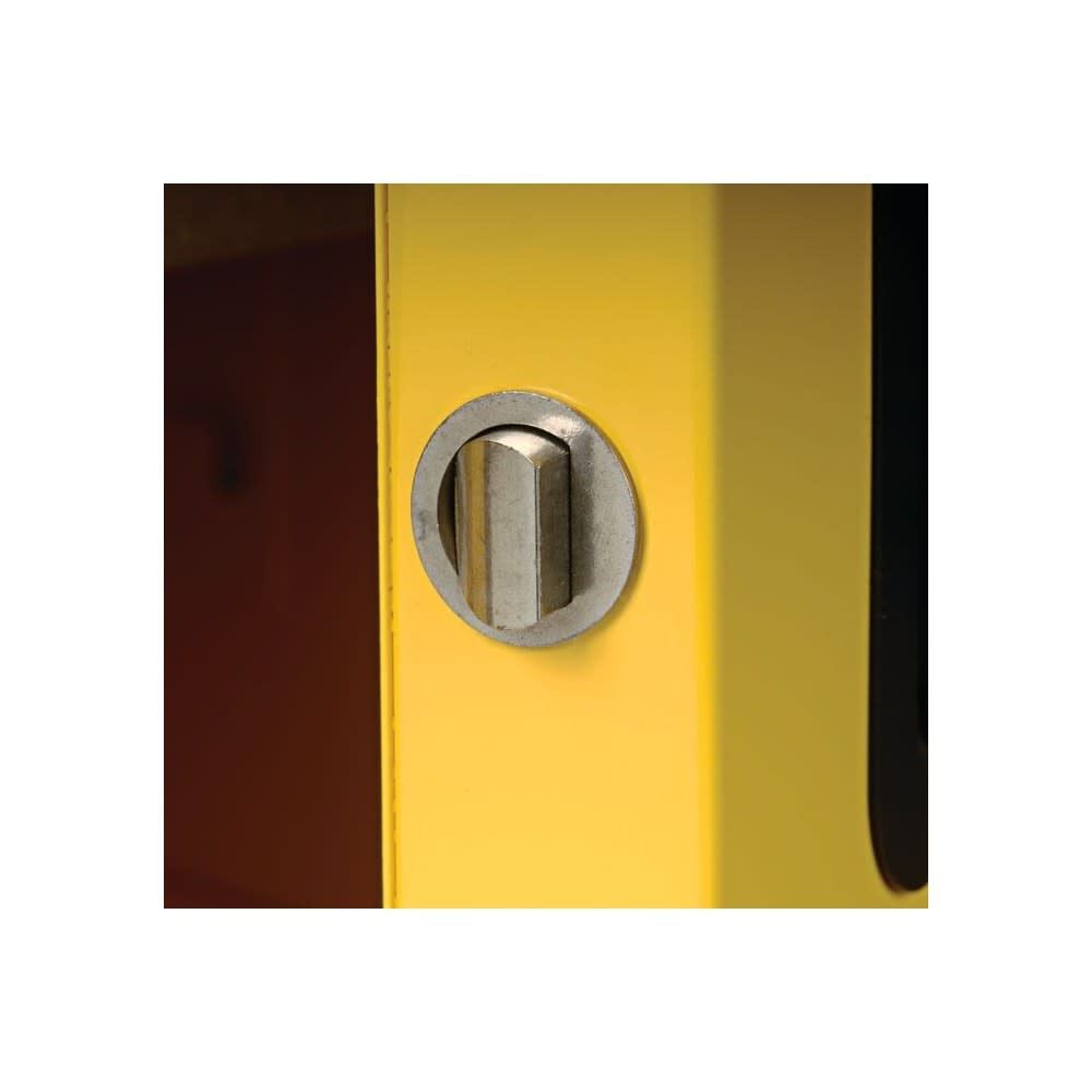 Justrite 110 Gallon Yellow Steel Manual Close Cabinet with Drum Support, large image number 3