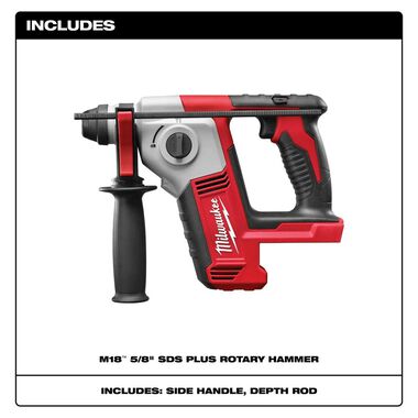 Milwaukee M18 Cordless 5/8inch SDS Plus Rotary Hammer (Bare Tool), large image number 1