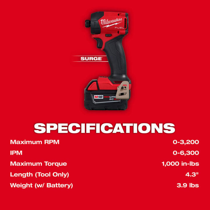 Milwaukee M18 FUEL SURGE 1/4 Inch Hex Hydraulic Driver Kit, large image number 11
