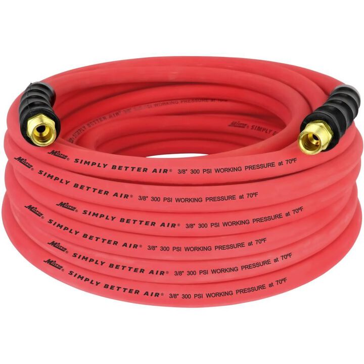 Milton ULR 3/8in ID x 50' (3/8in MNPT) Ultra Lightweight Rubber Air Hose for Extreme Environments, large image number 1