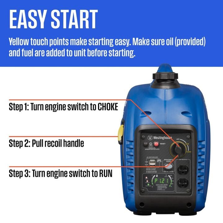 Westinghouse Outdoor Power 2,500 Watt Gas Powered 49-State Portable Inverter Generator, large image number 8