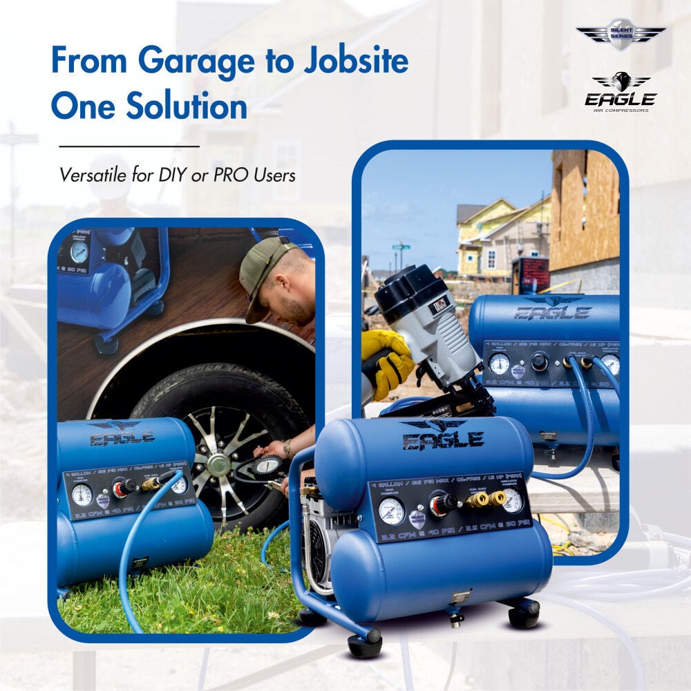 Eagle Compressor Silent Series 4 Gallon Portable Electric Compressor, large image number 10