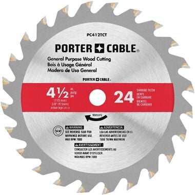 Porter Cable 4-1/2 in Circular Saw Blade, 24-Tooth