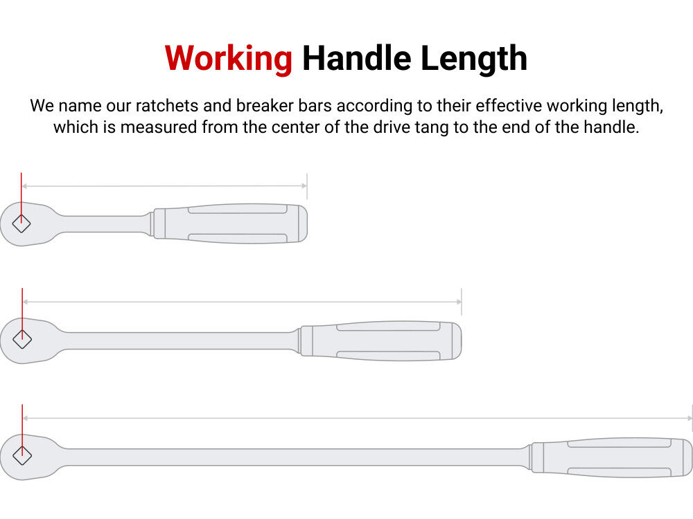 Tekton 3/8, 1/2 Inch Flex Head Non-QR Comfort Grip Long Ratchet Set, 2 Pieces, large image number 5