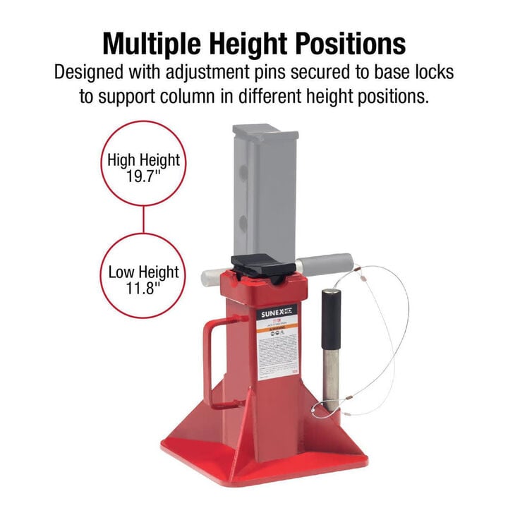 Sunex 22 Ton Steel Pin Type Jack Stands 2 Pieces, large image number 3